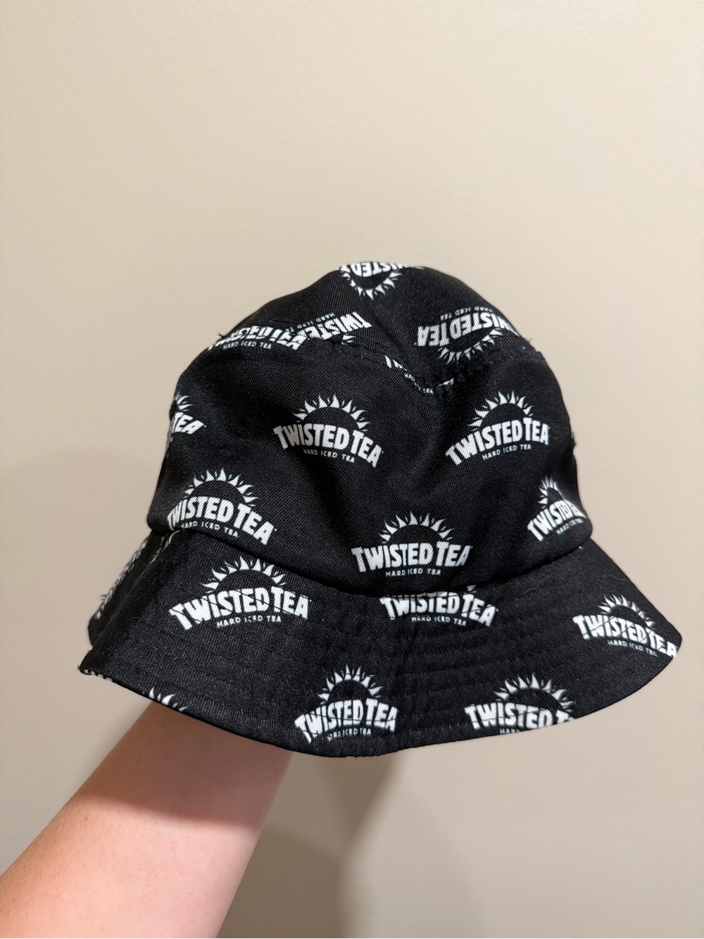 Twisted Tea Hard Iced Tea Black Bucket Hat All Over Logo